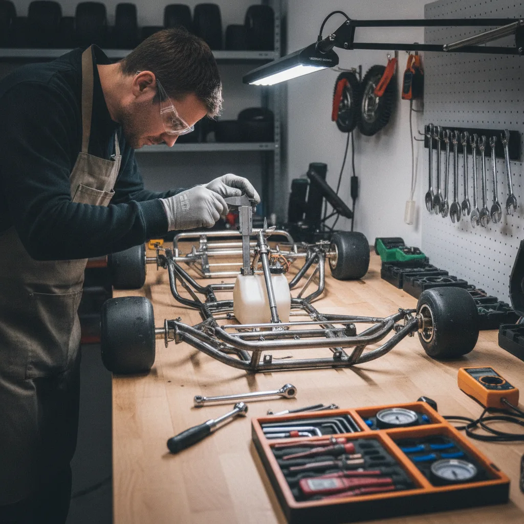 atelier réparation kart châssis moteur