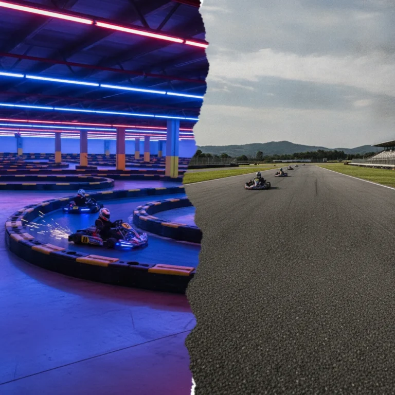 Différence karting indoor outdoor, bien choisir en 2026