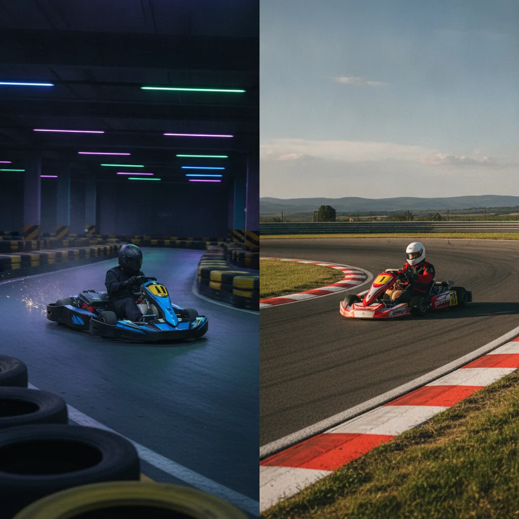 Différence karting indoor outdoor – lequel choisir - difference karting indoor outdoor