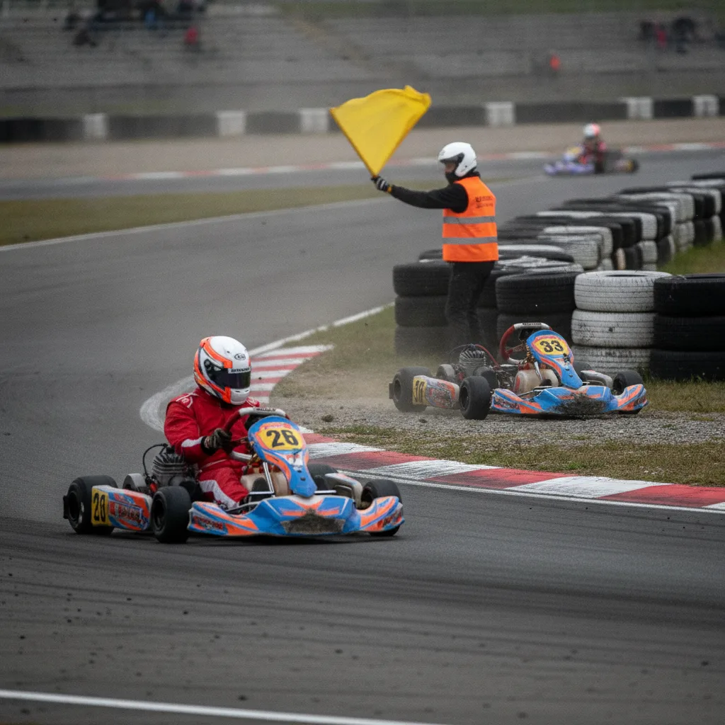drapeaux signalisation course karting