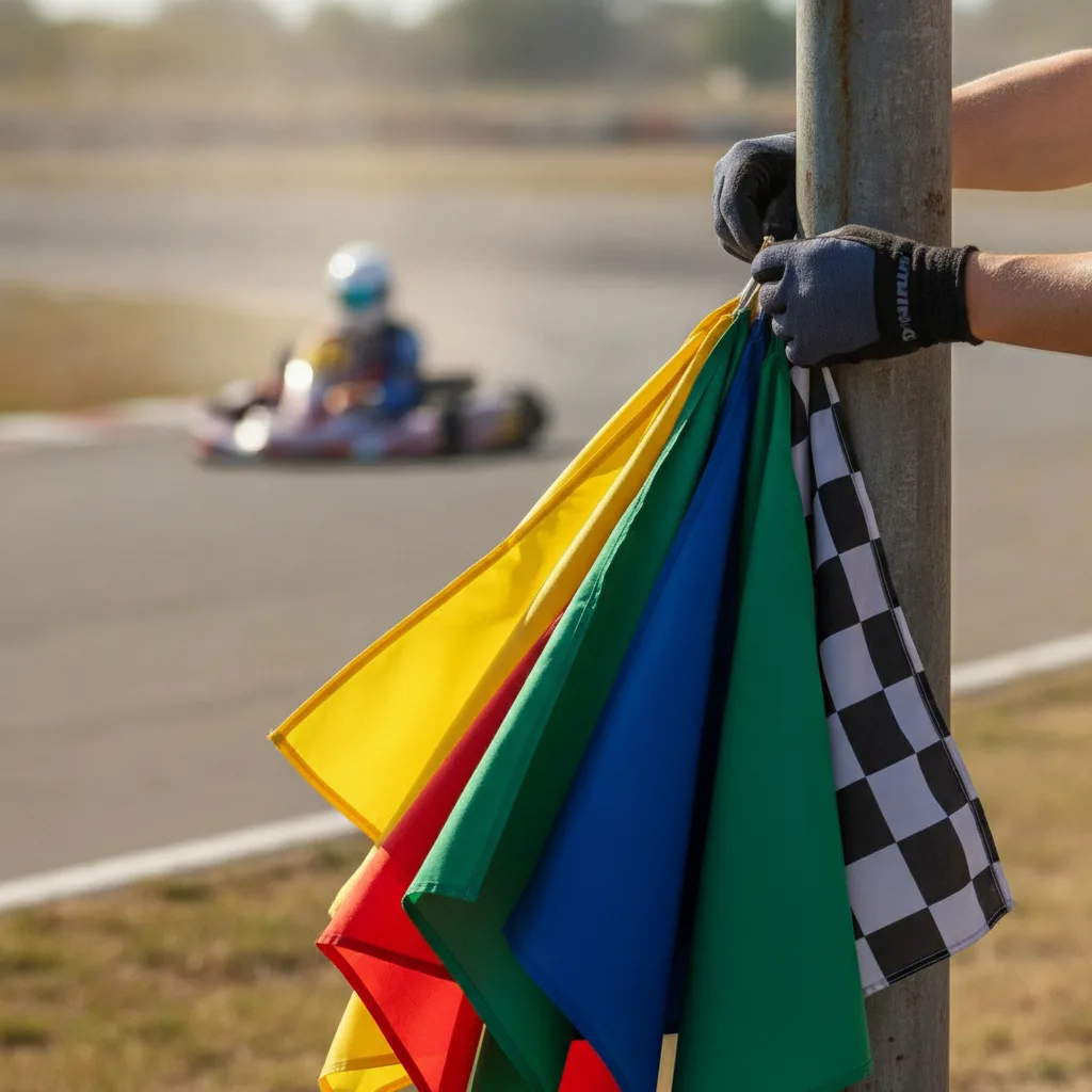drapeaux signalisation course karting